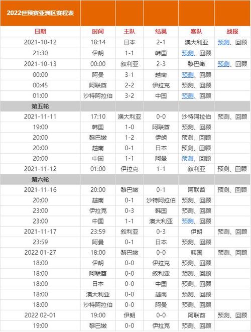 亚洲杯中国队赛程时间表来袭