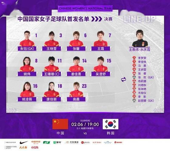 女足vs韩国决赛时间