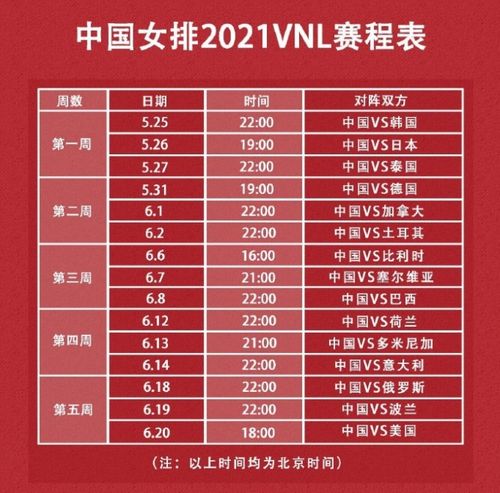 中国女排最新赛程表的相关图片